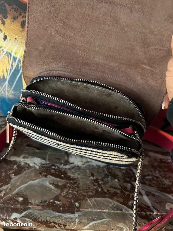 Magnifique sac cuir Fuschia, pièce unique (image 3)