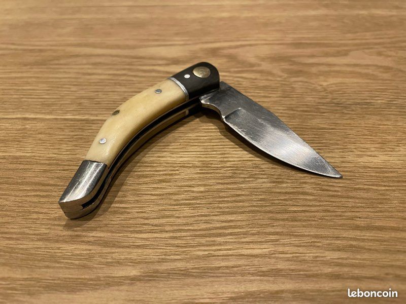 Vieux Couteau Pliant Pradel Manche Bois Effet Cerf - Ancien Modèle