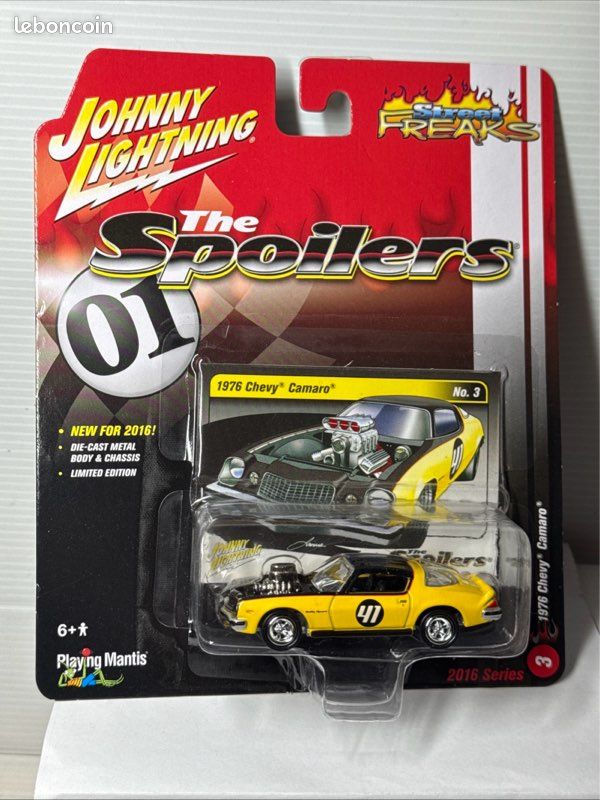Miniature Johnny Lightning Chevy Camaro SS 1969 Noire - Échelle 1/64 - Série Chevy Thunder
