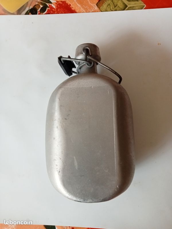 ANCIENNE GOURDE BOUTEILLE Bière Biddle & Gingell Grès Émaillé 1930