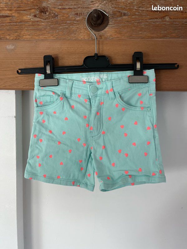 Short Fille Gap 7 Ans - Vert à Fleurs - Très Bon état