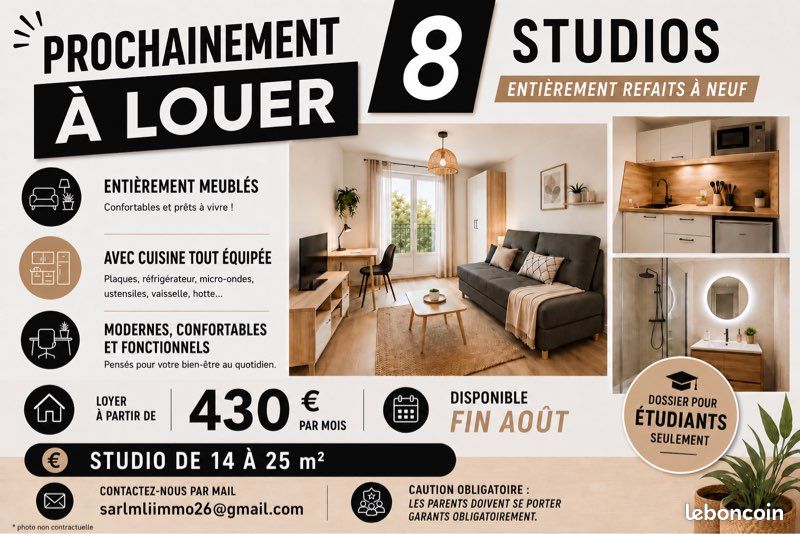 Appartement 1 pièce 15 m² · à Valence · 15 m² · 430 €