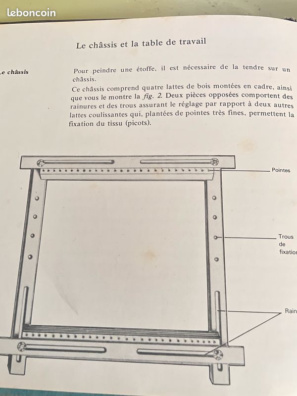 Cadre de tension pour tissu soie (image 1)