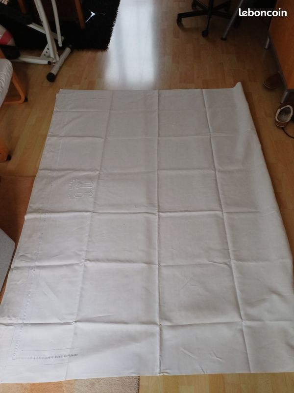 Paire De Taies De Traversin Brodées Linge Ancien