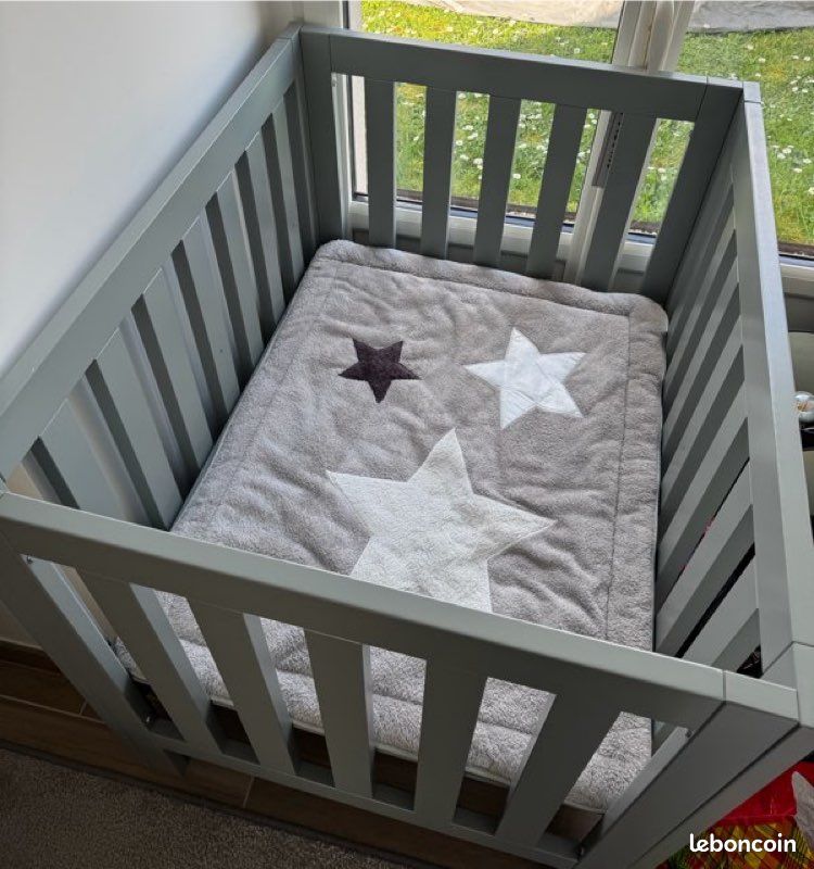 Parc bébé Quax Morgane bois gris avec tapis étoiles (image 15)