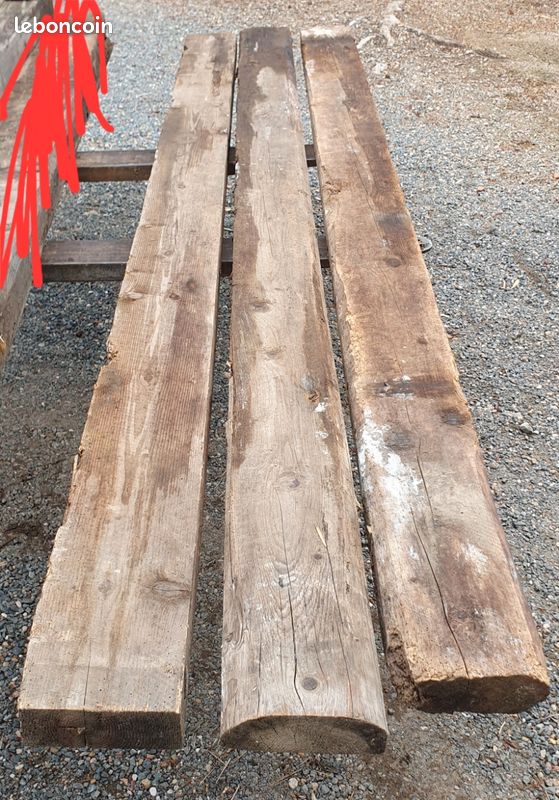 Lot de 3 poutres / madriers en bois résineux (env. 3m) (image 1)