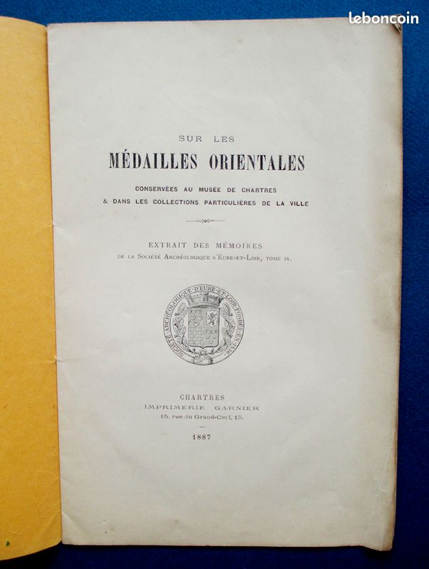 Livret des médailles orientales (1887) (image 1)