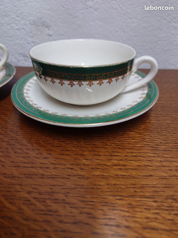 Tasses et soucoupes Sarreguemines France Emery (image 2)