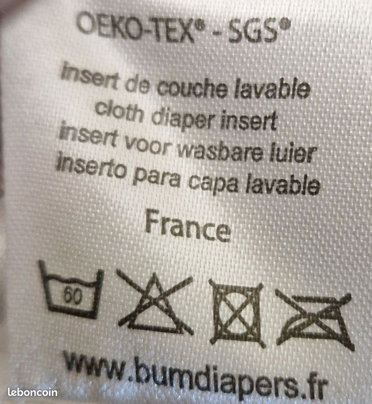 Couche Bum diapers lavable avec 2 Inserts de 0 à 3 ans neuve (image 8)