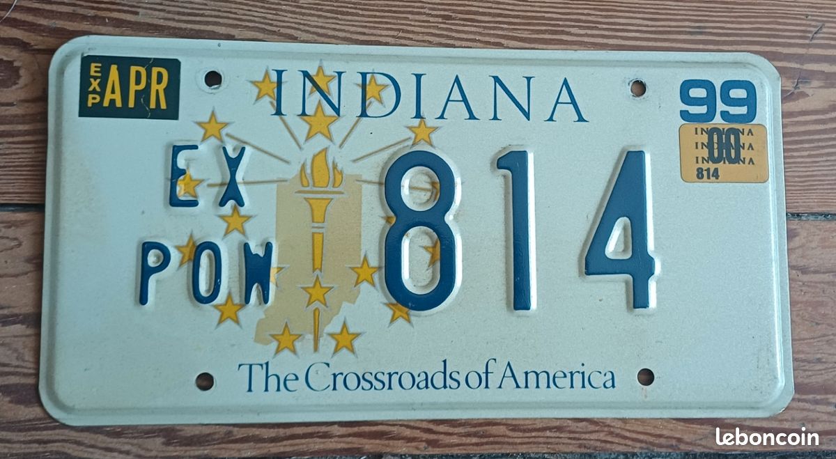 Lot De 10 Plaques D'immatriculation Anciennes Indiana (USA) - Années 1951 à 1983 - Occasion Rouillées