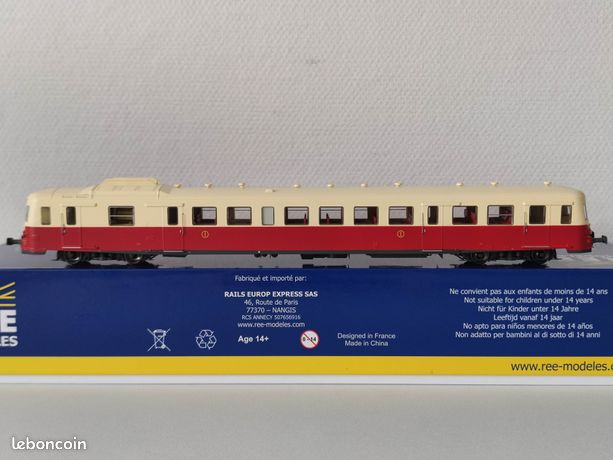 Remorque D’autorail R37 HO41253 – SNCF, 2e Classe, Rouge/crème, époque III – HO