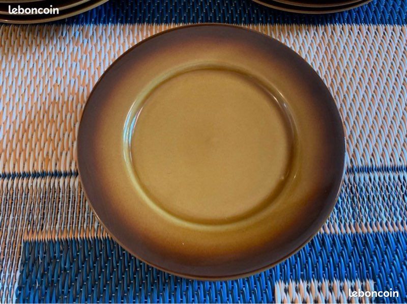 Lot de 16 assiettes en grès vintage – Tulowice Poland (image 2)
