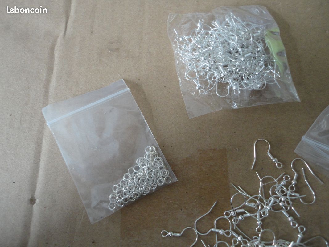 LOT accessoires argent pour fabriquer des bijoux crochets, anneaux (image 2)