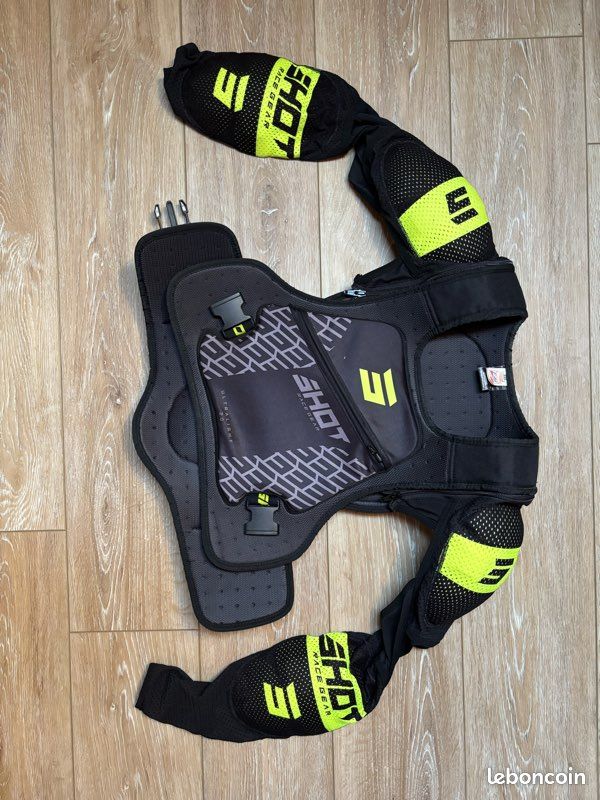Plastron BMX-Shot-Noir/Jaune-mouvement libre (image 1)