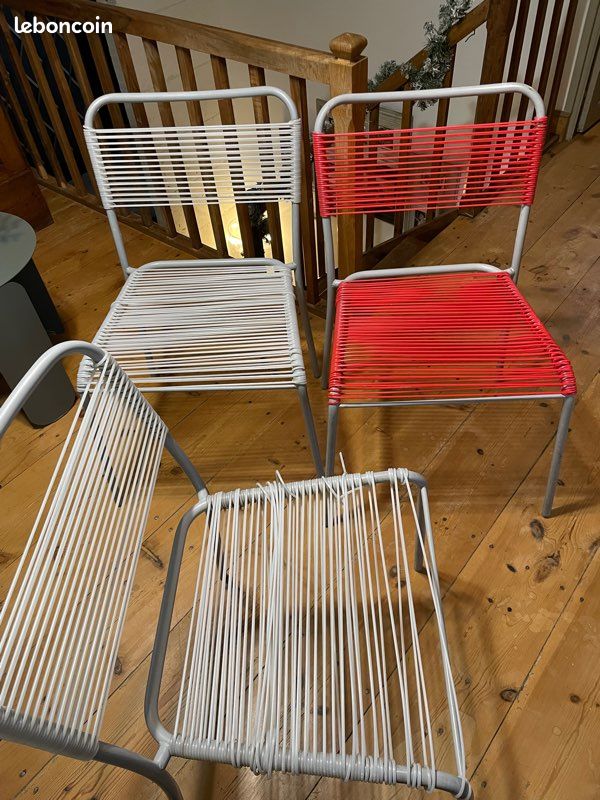 Chaises fils scoubidou vintage (image 1)