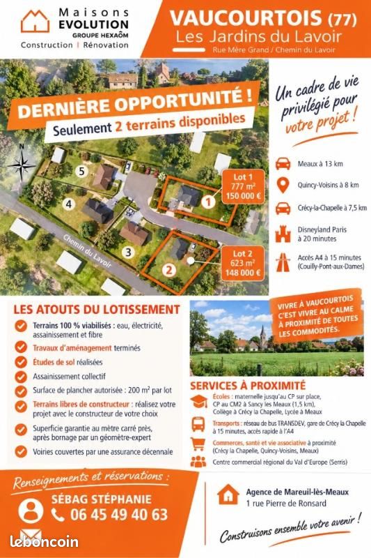 Terrain 777 m² · à Vaucourtois · 145 000 €