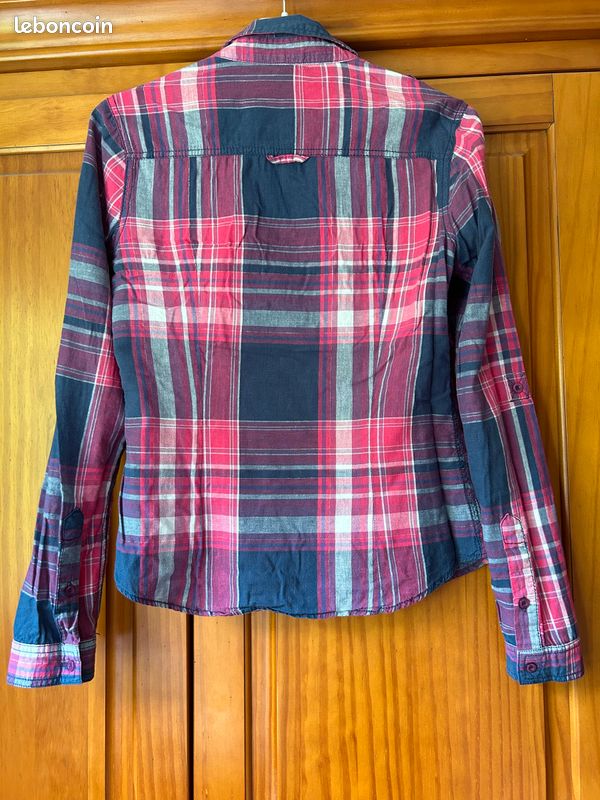 Chemise à carreaux bleu et rose Jennyfer (image 4)