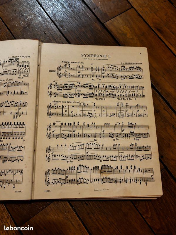 Partitions Beethoven – Symphonien für Pianoforte zu 4 Händen, Band 1 (Collection Litolff, XIXe siècle) (image 3)