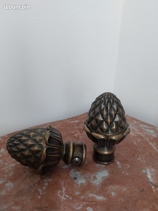 Lot de 2 embouts de barre à rideaux glands laiton diamètre 20mm (image 3)
