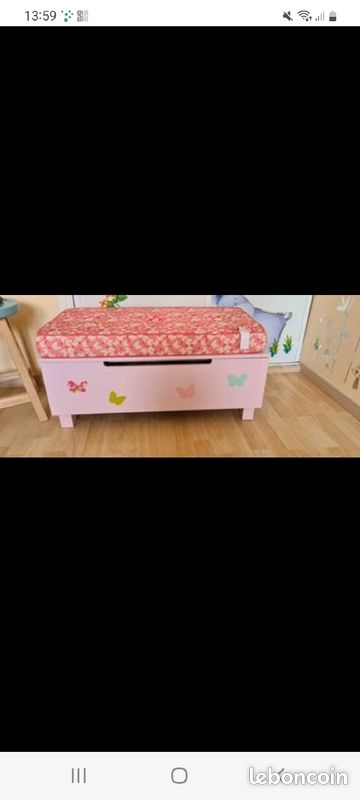 Banquette rose avec coussin vertbaudet (image 1)