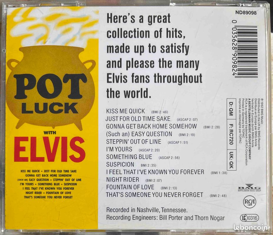 â„đŒCDđșđž Elvis Presley (Pot Luck) â· 1990 (image 4)