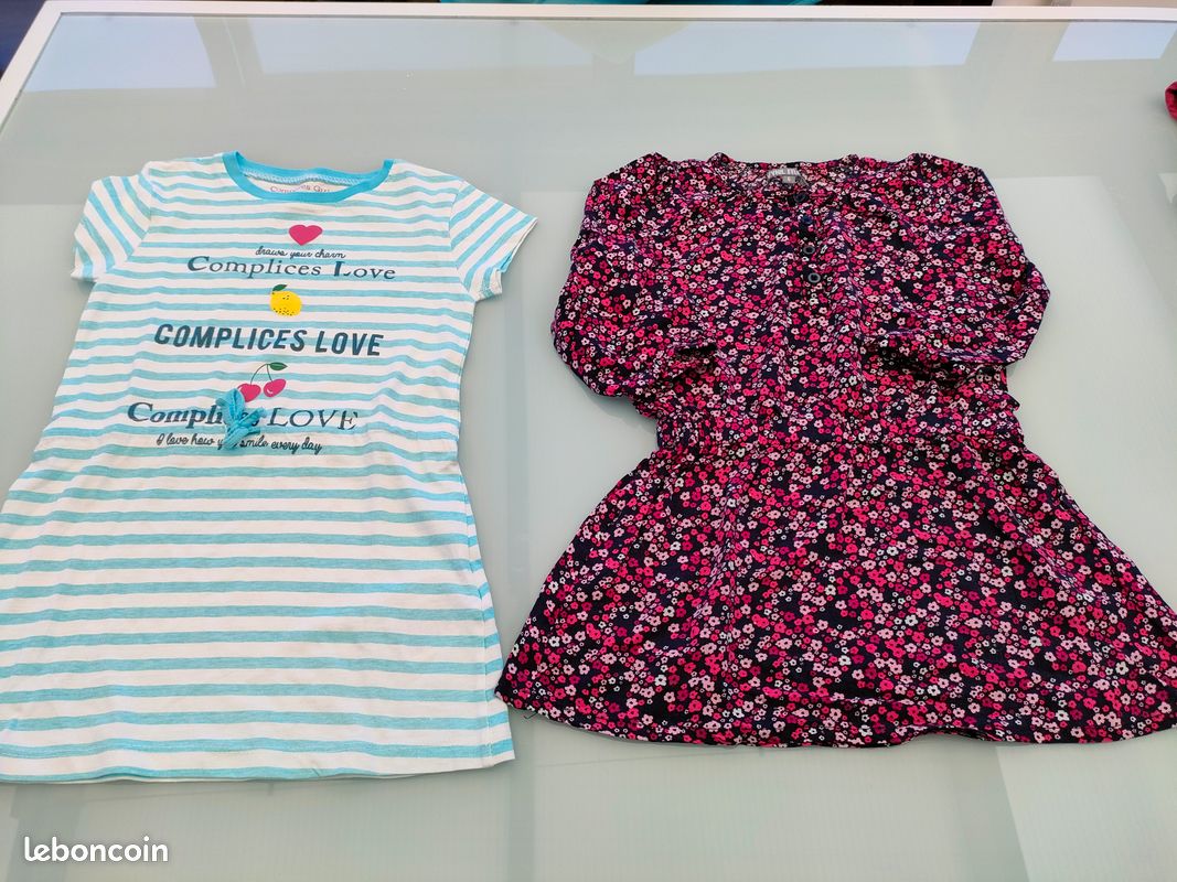 Vêtements tee shirt, legging robe fille 6 ans (image 1)