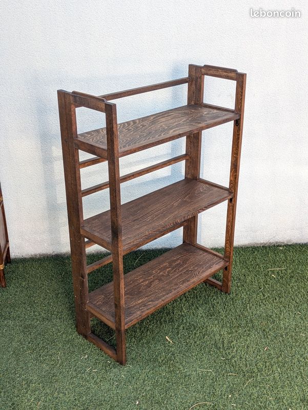 Étagère pliante vintage en chêne – années 50/60 (image 4)