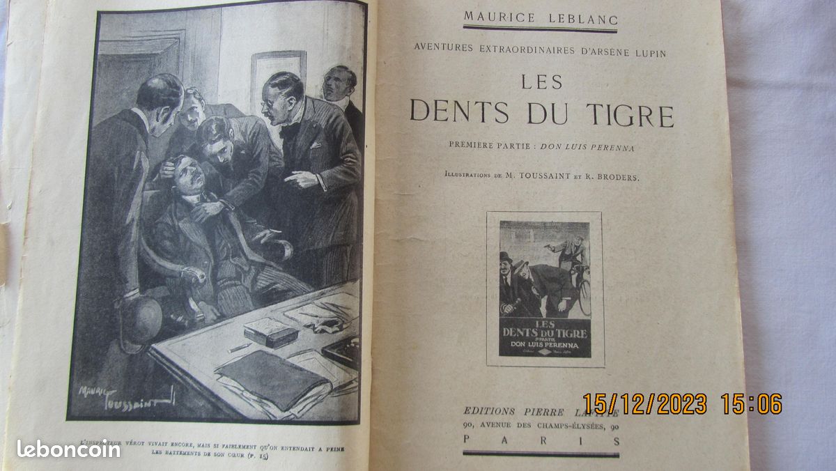 "Les dents du tigre"Arsène Lupin" M.Leblanc (image 2)