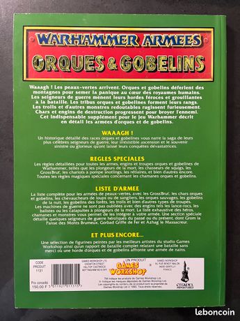 Livre D'Armée Orques & Gobelins V8 Warhammer Battle - 2011 - Français - Games Workshop