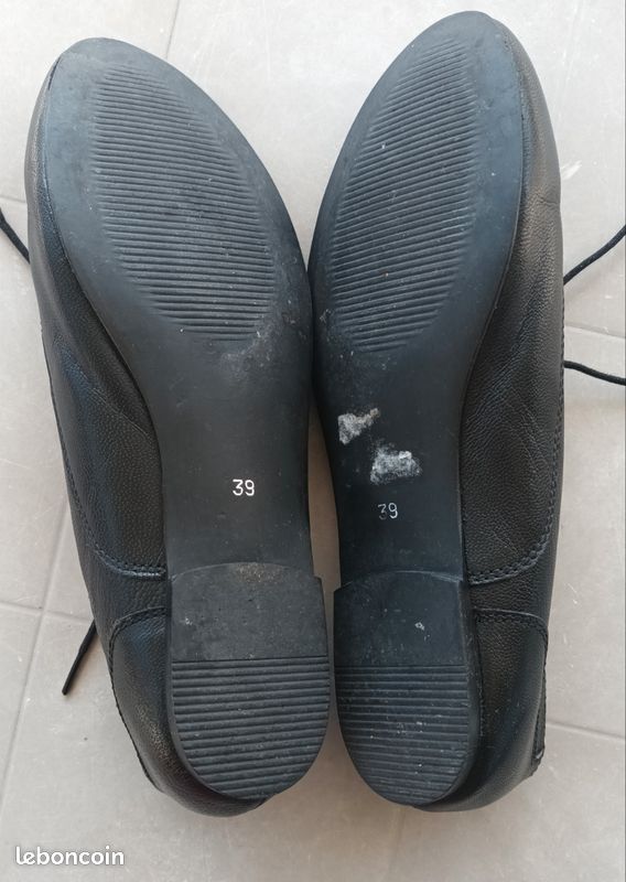 Chaussures cuir noires 39 (image 3)