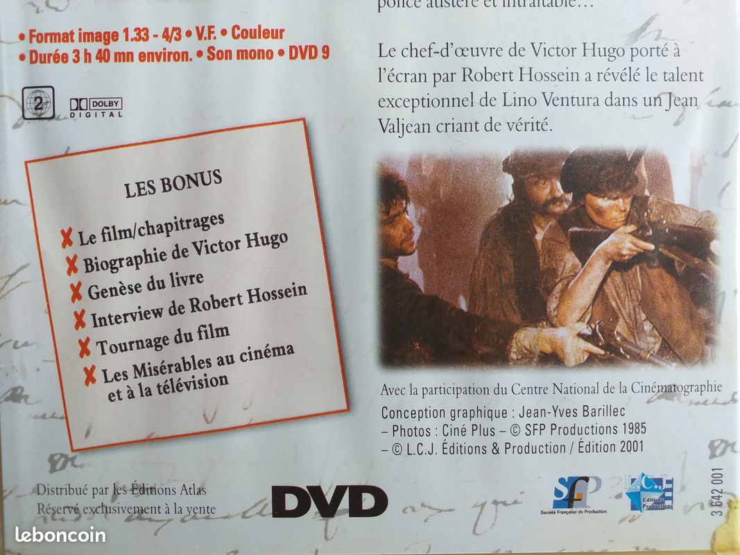 C) film DVD de 1985 : LES MISERABLES - DVD - Films