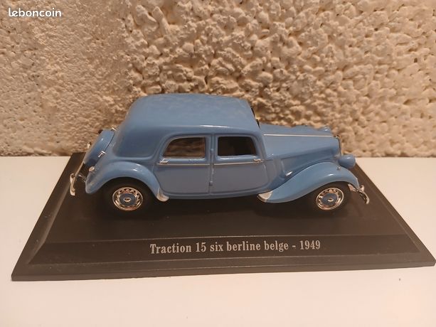 Voiture Miniature Citroën Traction 15 Six Berline Belge 1949 - Échelle 1:43, Marque UH, Occasion