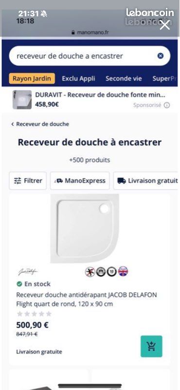 Receveur bac de douche jacob delafon (image 4)