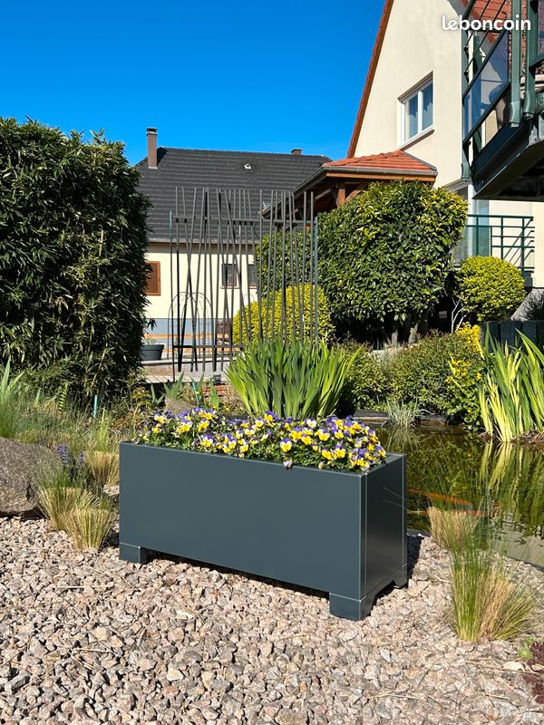 Jardinière, bac à fleurs, bac potager, alu Gris Anthracite 59 cm (image 3)