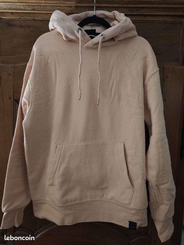 Pull sweat manches longues avec capuche Pull Bear rose saumon