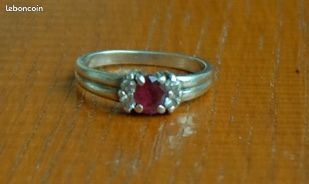 Bague Argent, grenat et Zircon (image 1)