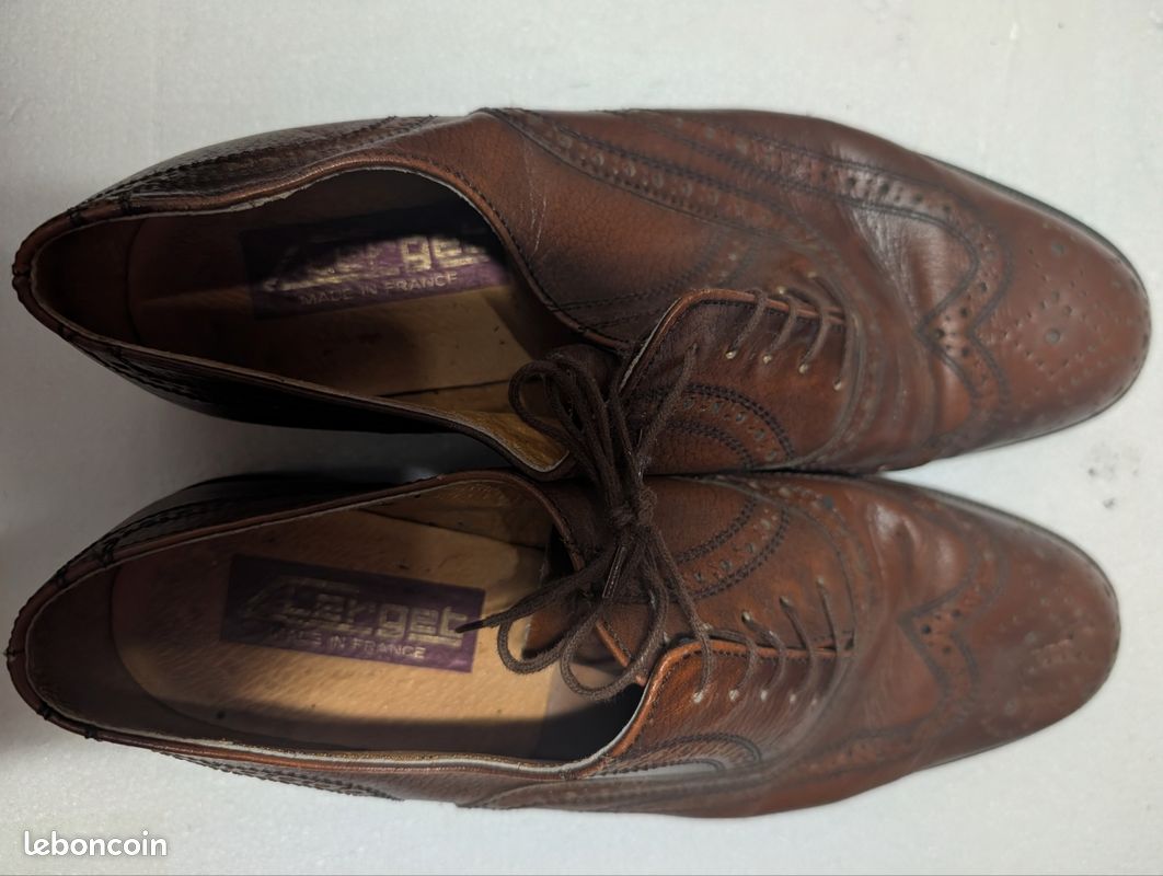 Chaussures Richelieu Vintage Clerget Cuir Marron (image 2)