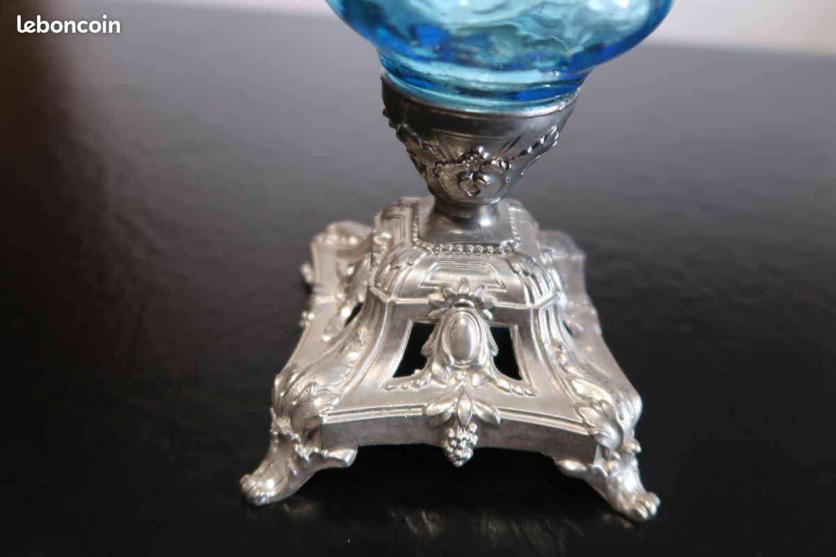 Lampe tulipe pate de verre signée Rethondes art nouveau lustre luminaire
