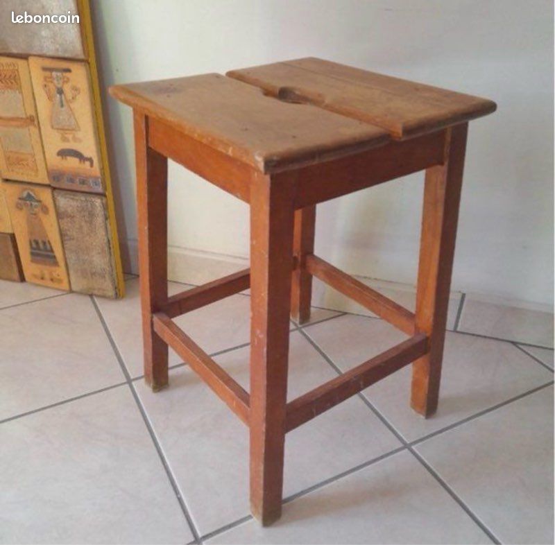Tabouret bois vintage (image 1)