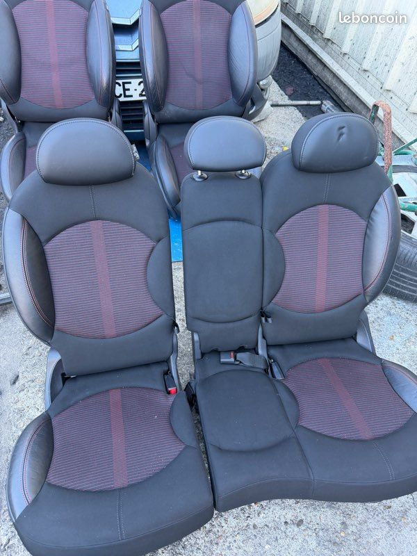 Housses De Siège Voiture Cuir Premium Pour Mini Cooper Countryman R60 & F60 (2000-2024) – Lot Complet 9 Pièces, Gris Élégant, Imperméables & Antidérapantes