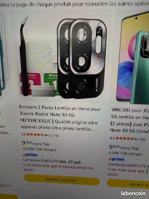 Xiaomi Redmi Note 10 5G - 4Go de RAM - 128 Go de Stockage - Bleu - Vendu sans chargeur ni câble USB-C - vitre appareil photo fissuré (image 4)