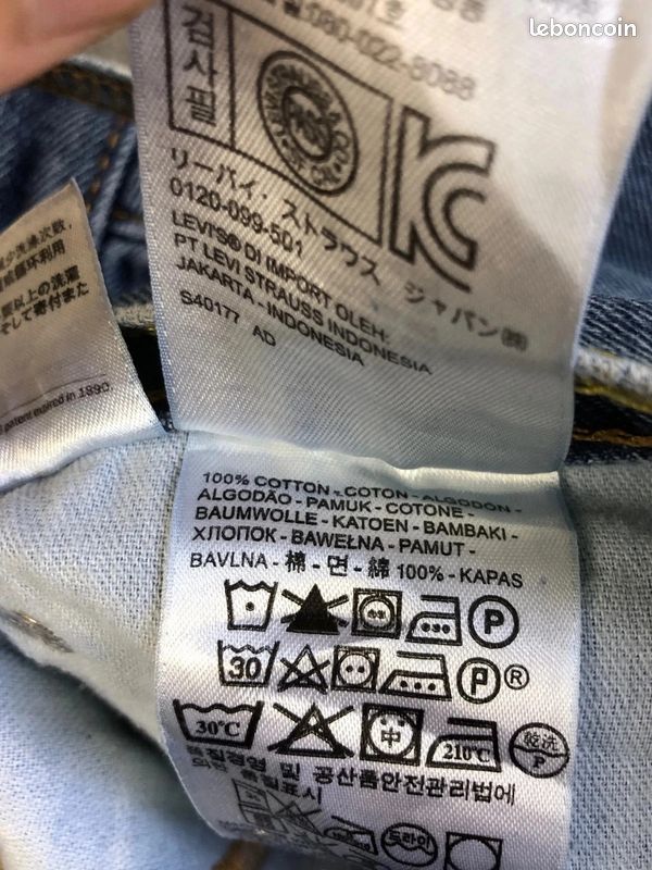 Jean Levi's 505 Straight pants Homme W38 L32 100% coton denim Blue baggy (image 13)