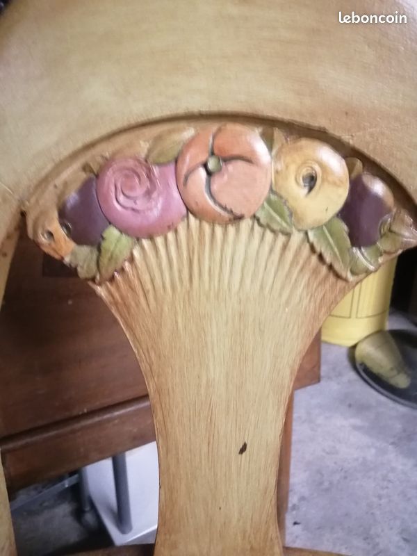 Chaise bois rénovée couleur pastel (image 2)