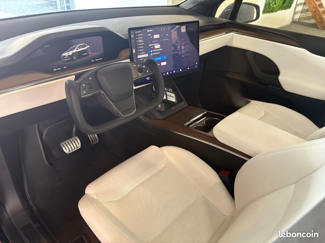TESLA MODEL-X 100D ELECTRIC 685ch 296PPM 100KWH PALLADIUM 4WD DUAL-MOTOR BVA / VOLANT YOKE - FSD NIVEAU 4 (image 27)