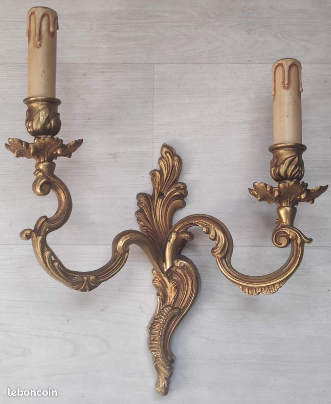 Appliques doubles Louis XV en bronze (image 2)