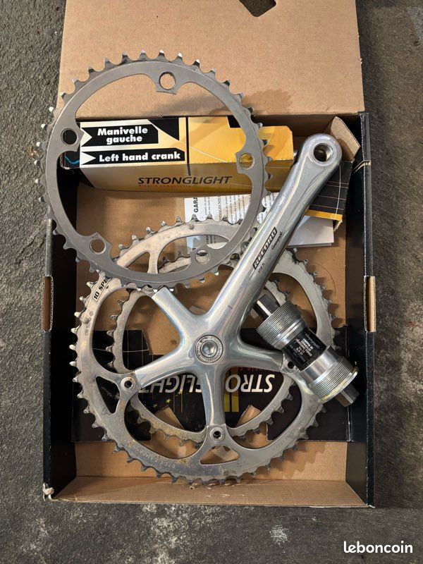 Pédalier Campagnolo Record - BSA 68mm, Axe Carré ISO, Fileté Anglais