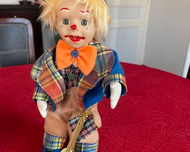 Poupée Automate Musical Grand Mère Porcelaine Et Tissu - Collection