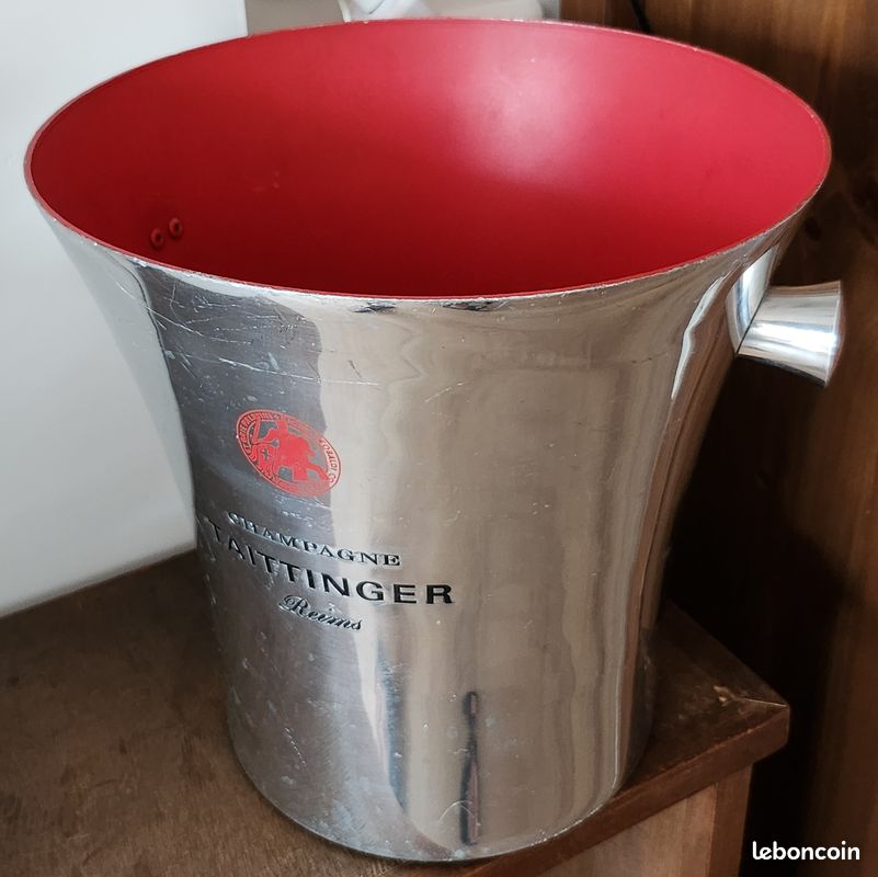 Seau à champagne Taittinger en plastique transparent vintage Made in france - France