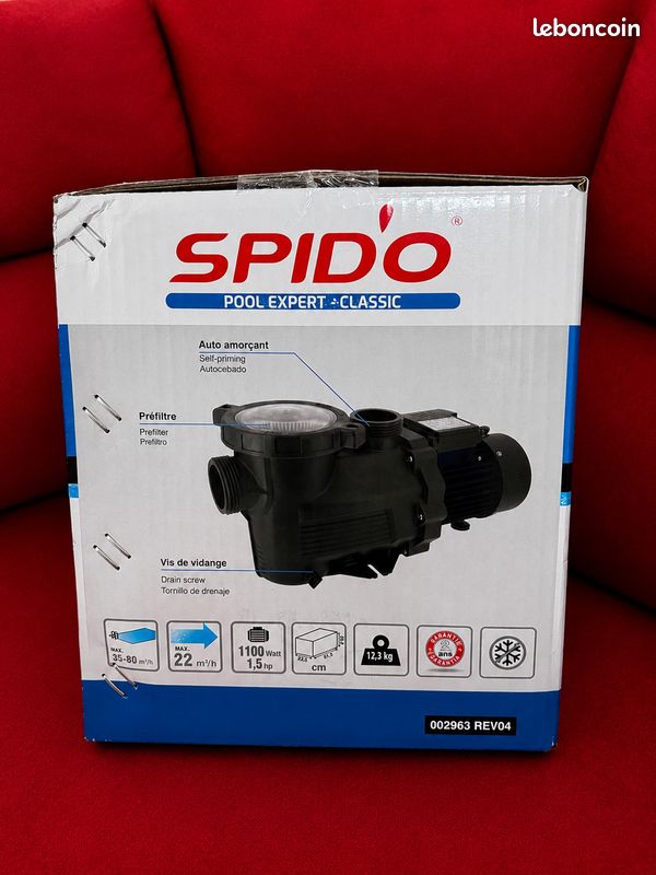 Pompe de piscine Spid'O SPR 1100 – 1,5 CV – 22 m³/h – NEUVE (image 3)