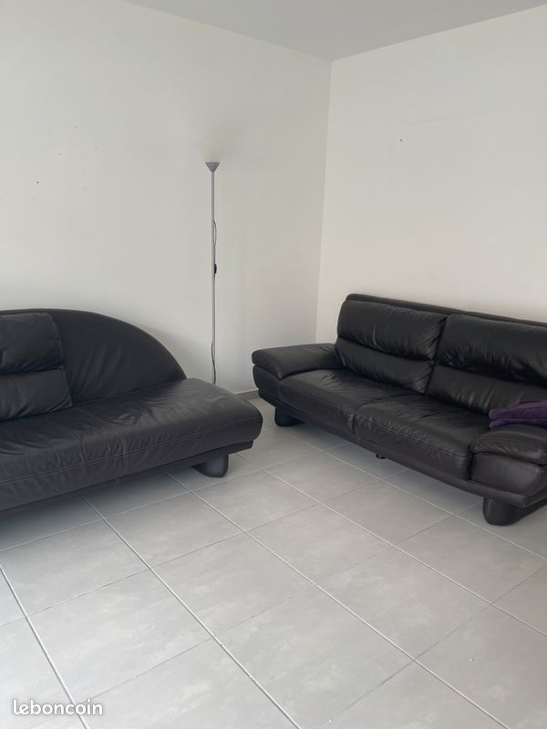 Deux canapés en cuir (image 1)